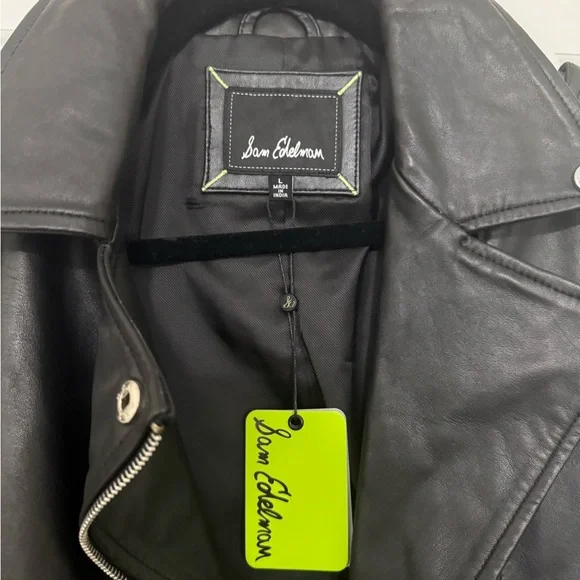 Sam Edelman Black Leather Moto Jacket - Picture 2 of 4
